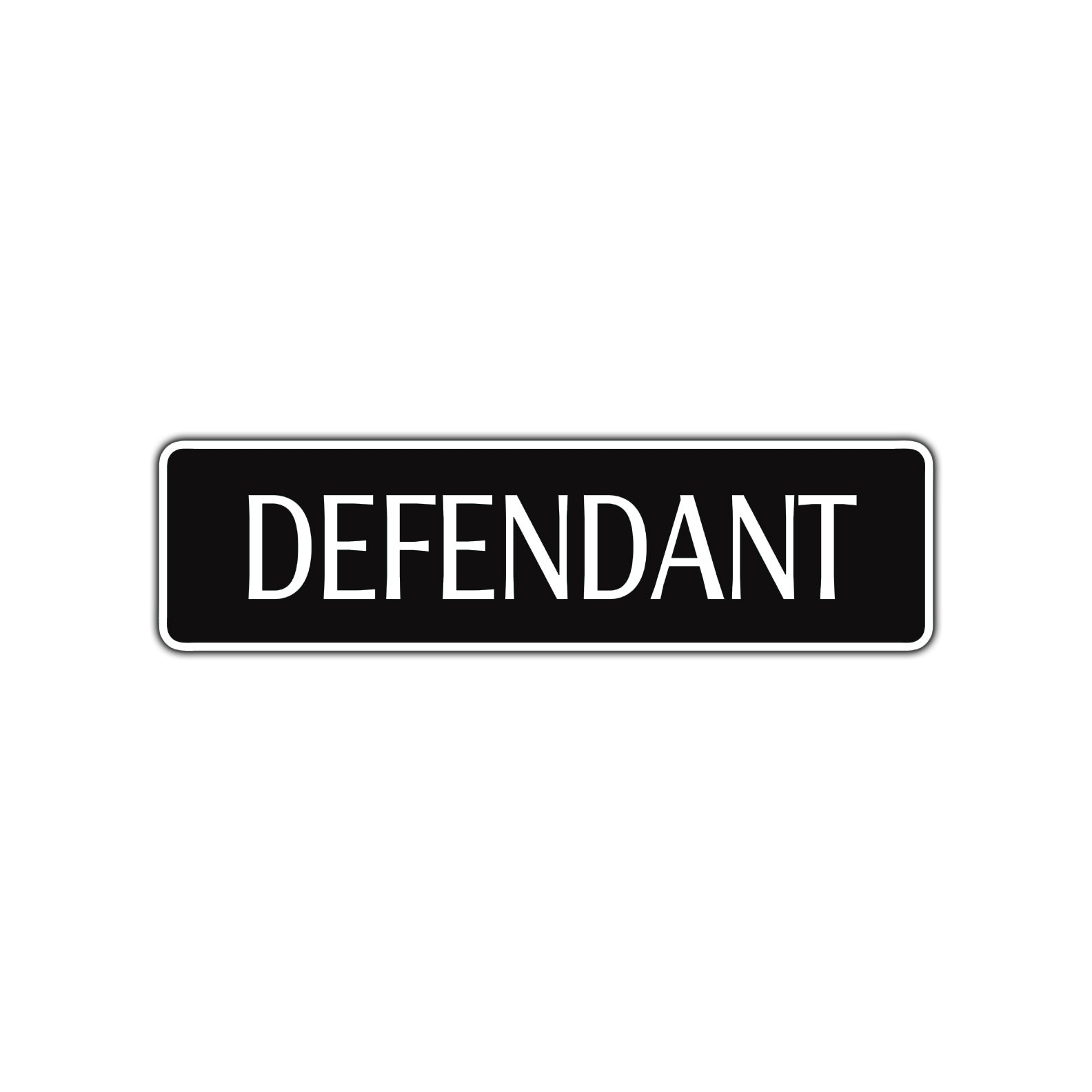 Defendant Lawyer Courthouse Road Aluminum Metal Novelty Street Plate Sign Wall Gift Decor