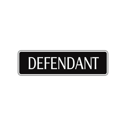 Defendant Lawyer Courthouse Road Aluminum Metal Novelty Street Plate Sign Wall Gift Decor