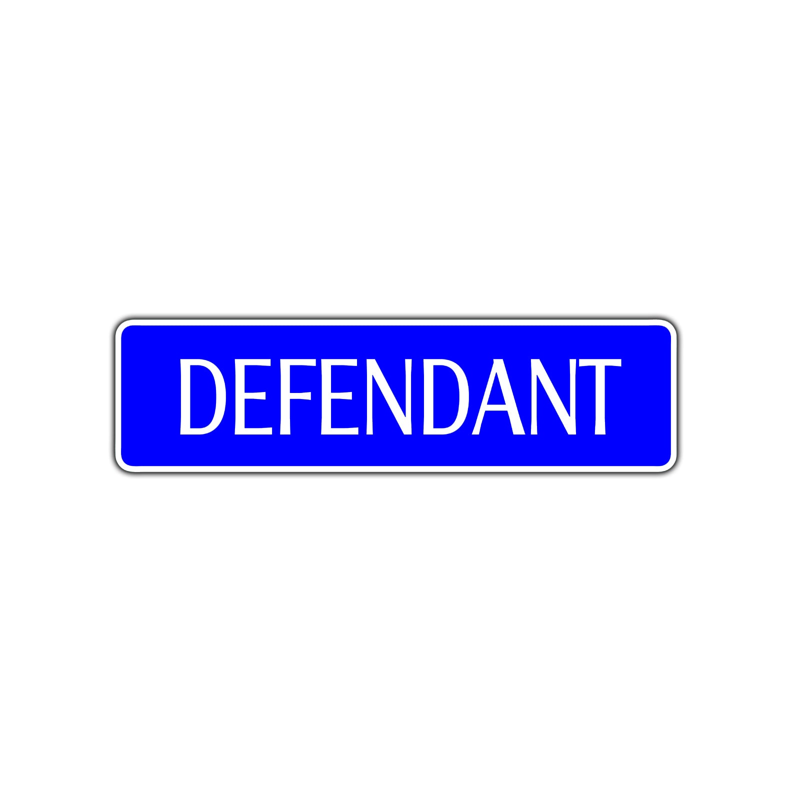 Defendant Lawyer Courthouse Road Aluminum Metal Novelty Street Plate Sign Wall Gift Decor