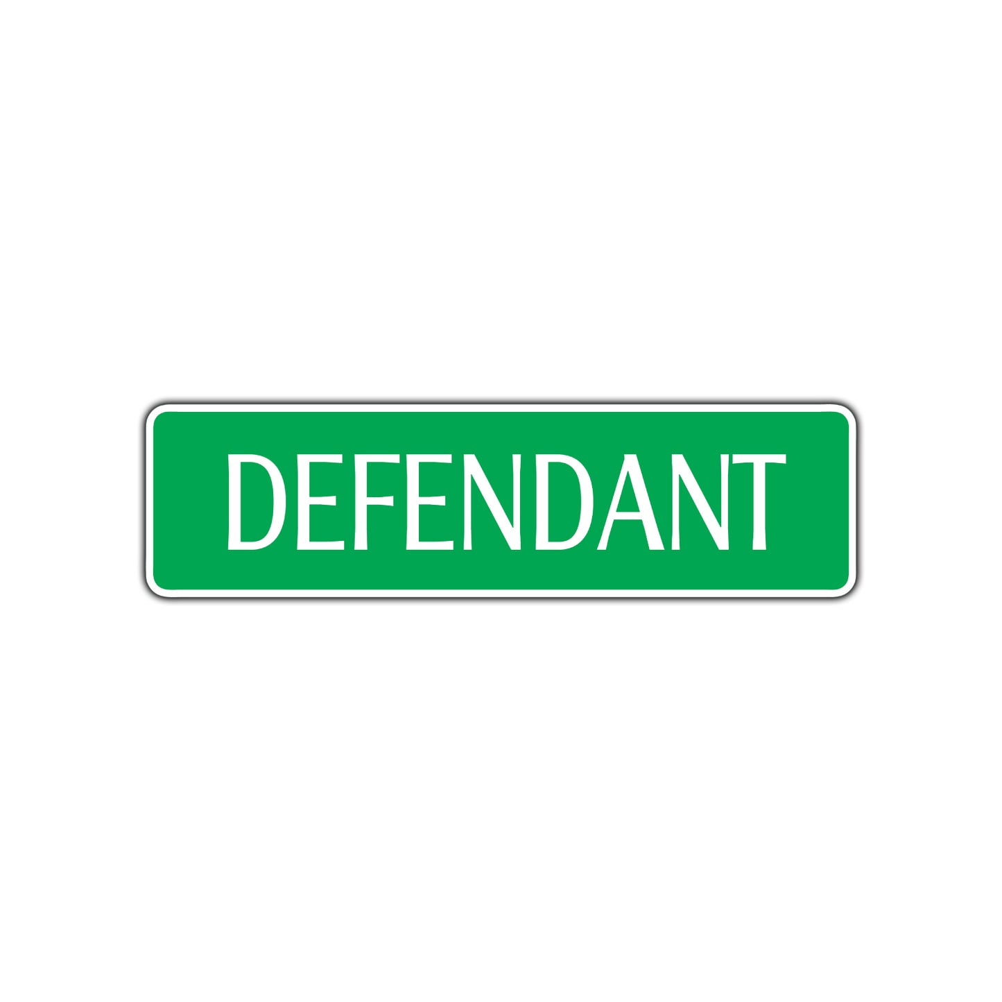 Defendant Lawyer Courthouse Road Aluminum Metal Novelty Street Plate Sign Wall Gift Decor
