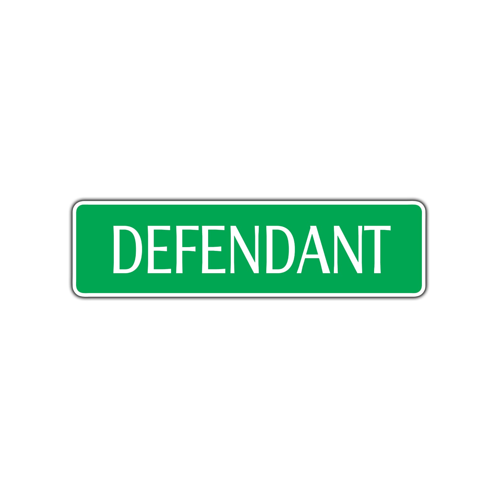 Defendant Lawyer Courthouse Road Aluminum Metal Novelty Street Plate Sign Wall Gift Decor