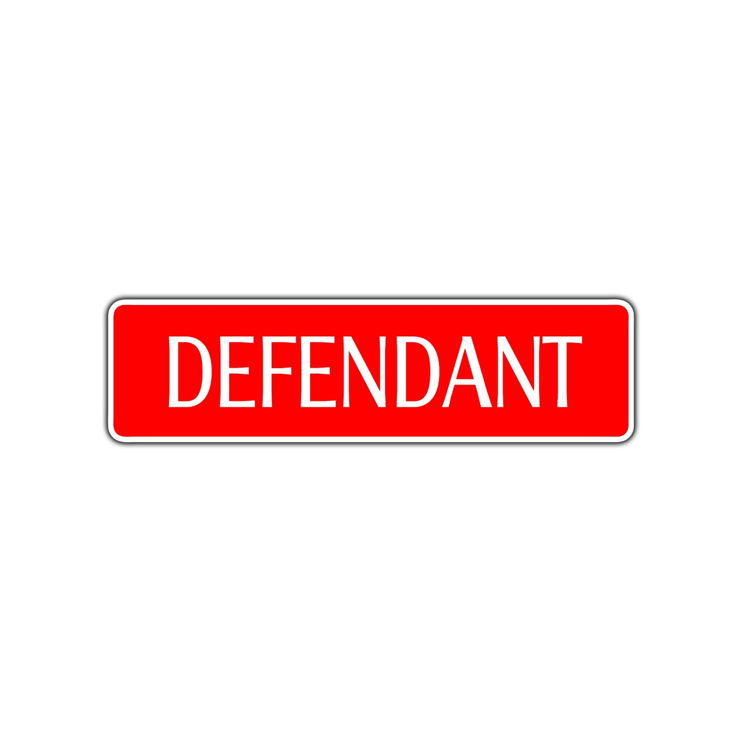 Defendant Lawyer Courthouse Road Aluminum Metal Novelty Street Plate Sign Wall Gift Decor