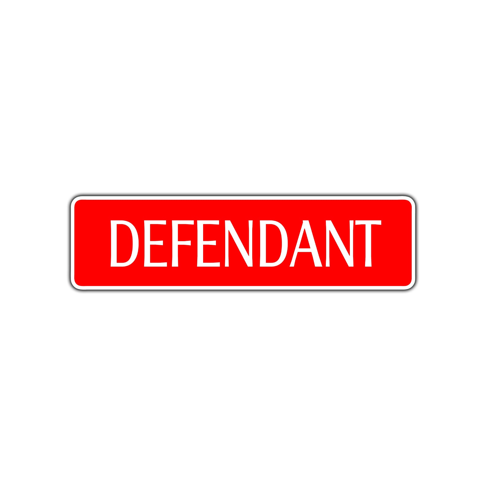 Defendant Lawyer Courthouse Road Aluminum Metal Novelty Street Plate Sign Wall Gift Decor