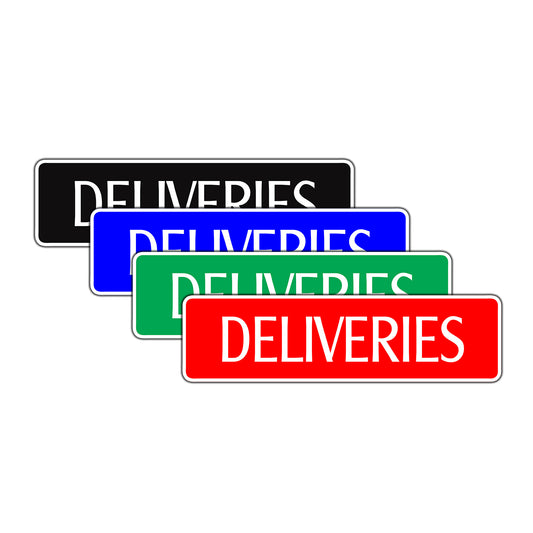 Deliveries Shipping & Receiving Road Aluminum Metal Novelty Street Plate Sign Wall Gift Decor