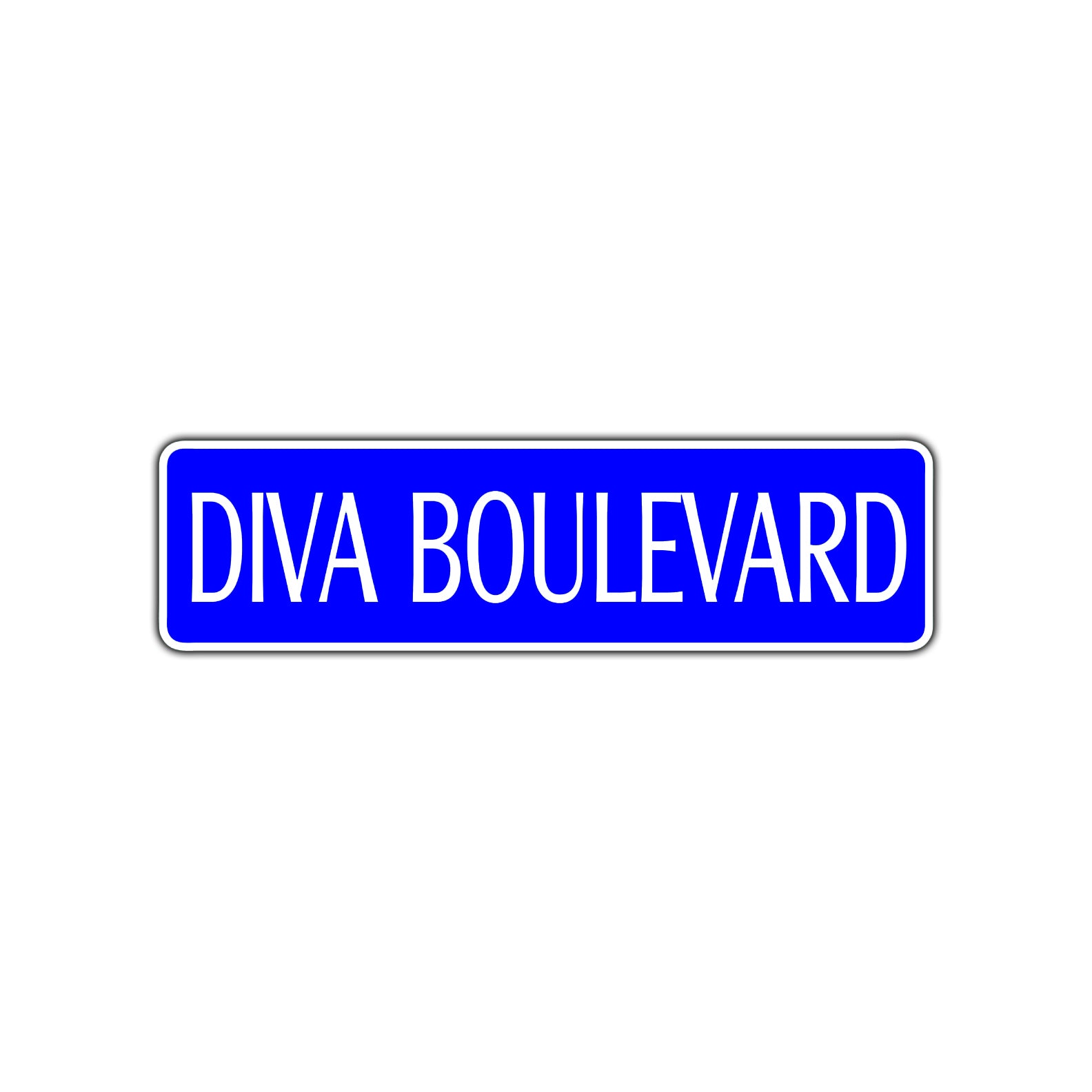 Diva Boulevard Road Aluminum Metal Novelty Street Plate Sign Wall Gift Decor