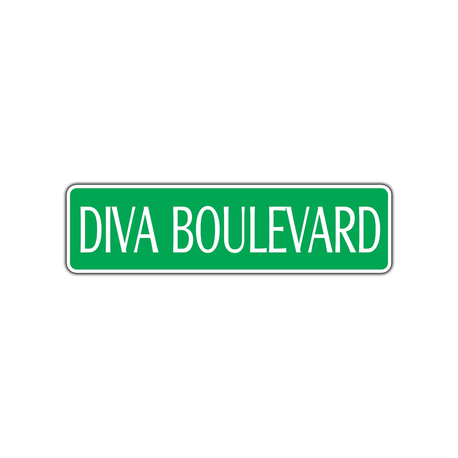 Diva Boulevard Road Aluminum Metal Novelty Street Plate Sign Wall Gift Decor