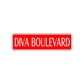 Diva Boulevard Road Aluminum Metal Novelty Street Plate Sign Wall Gift Decor