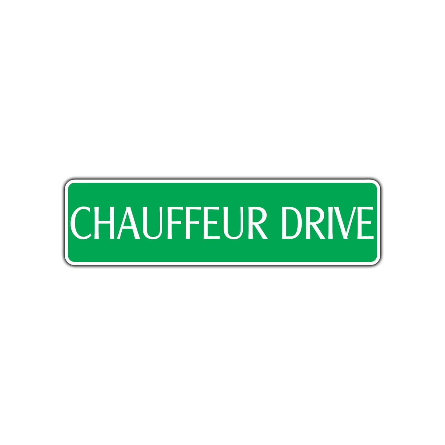 Chauffeur Drive Road Aluminum Metal Novelty Street Plate Sign Wall Gift Decor