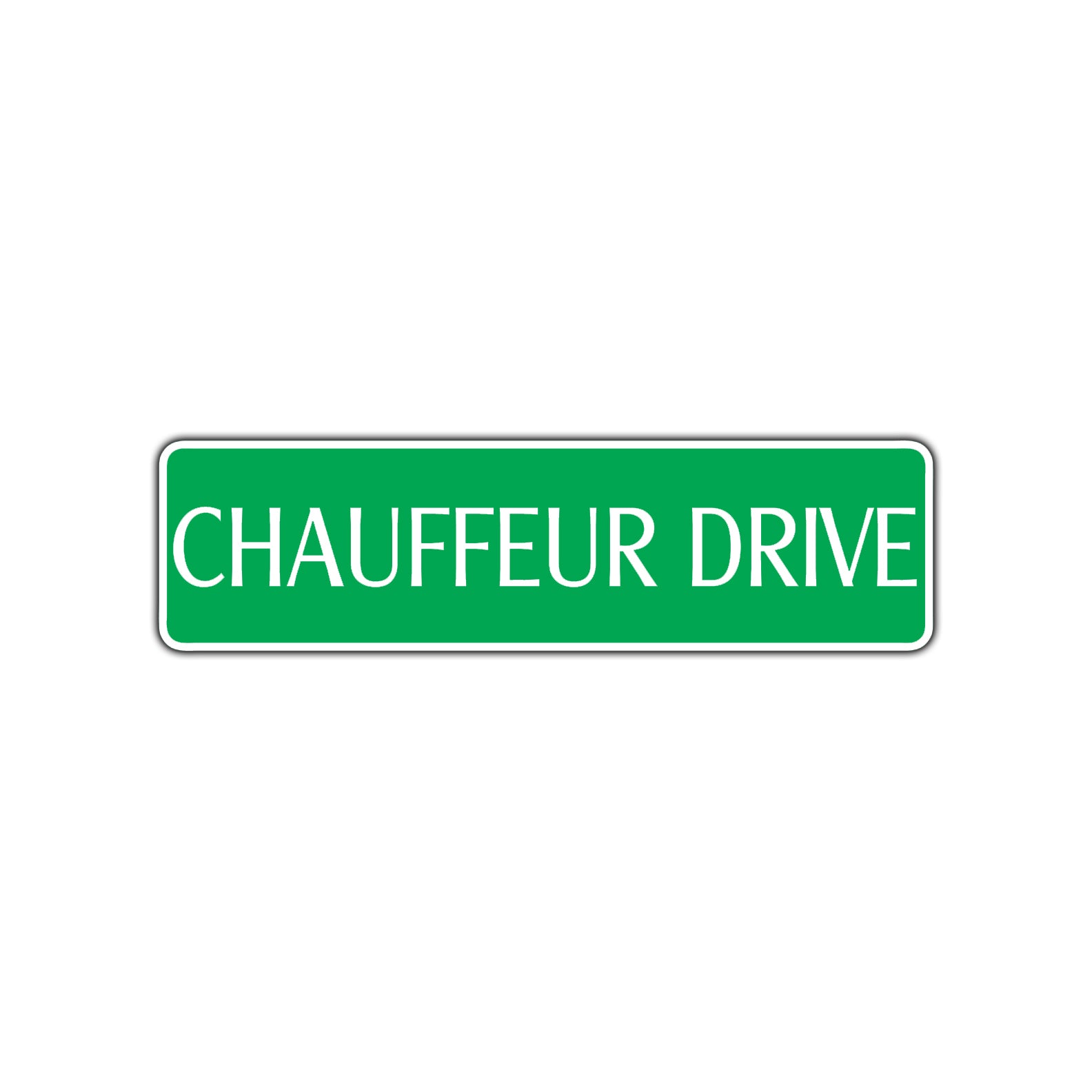 Chauffeur Drive Road Aluminum Metal Novelty Street Plate Sign Wall Gift Decor