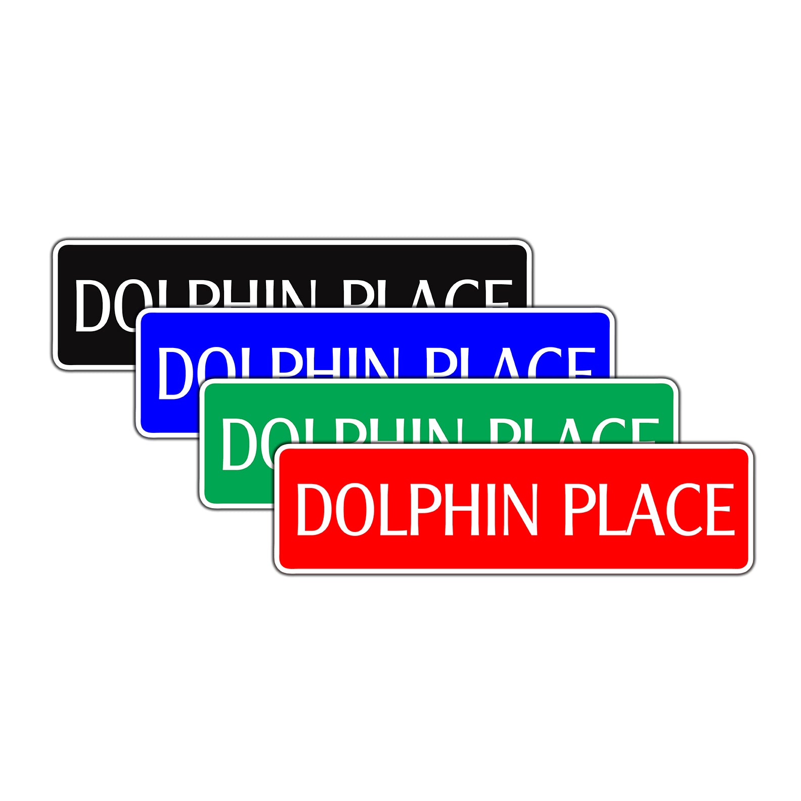 Dolphin Place Road Aluminum Metal Novelty Street Plate Sign Wall Gift Decor