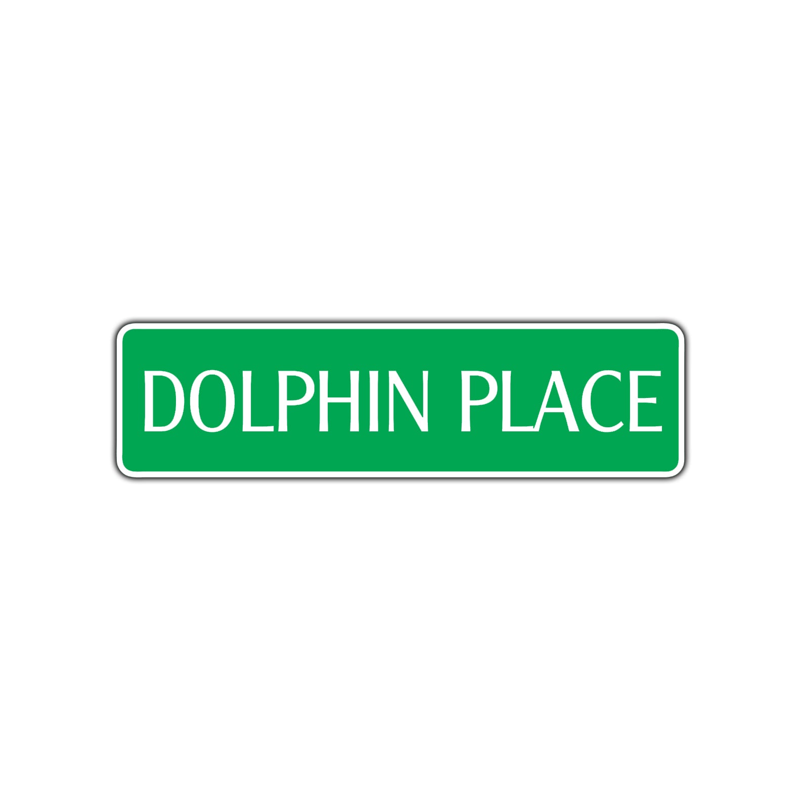 Dolphin Place Road Aluminum Metal Novelty Street Plate Sign Wall Gift Decor