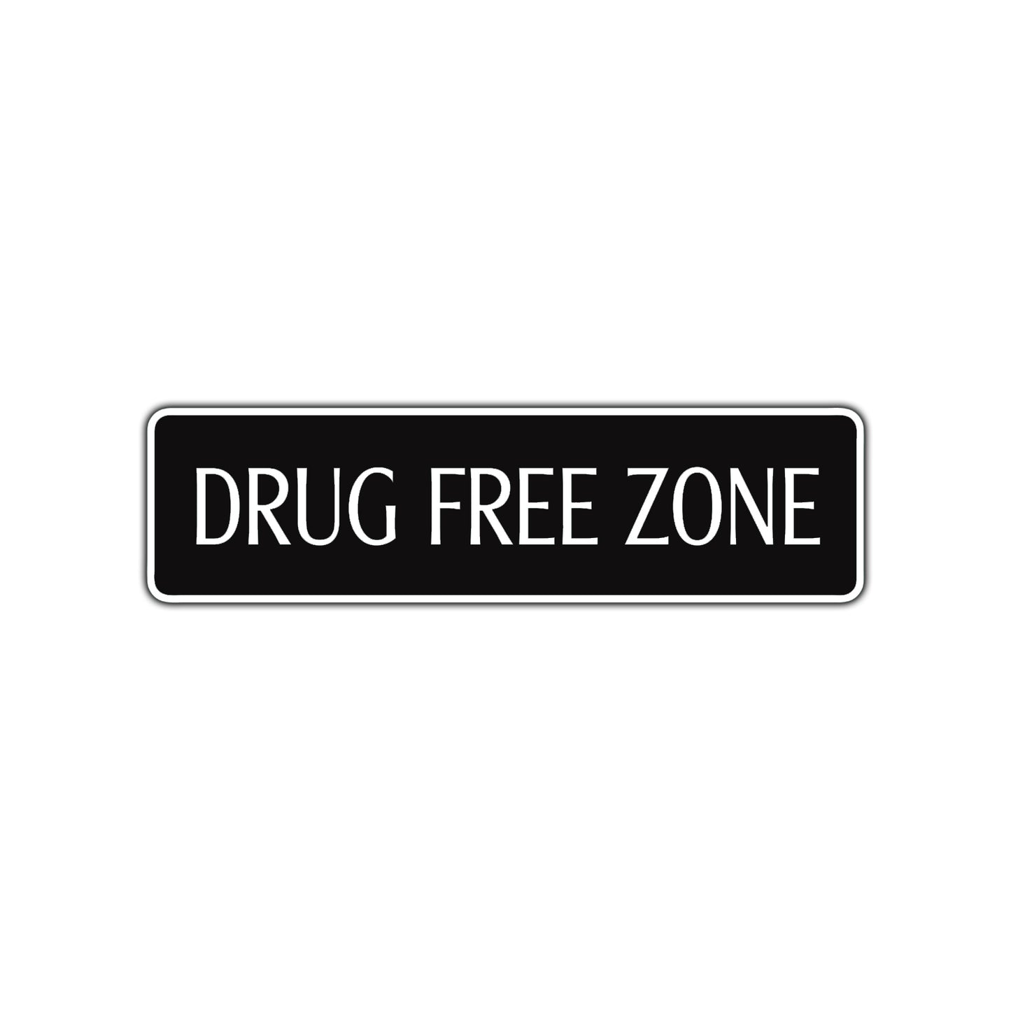 Drug Free Zone Safe Environment Road Aluminum Metal Novelty Street Plate Sign Wall Gift Decor