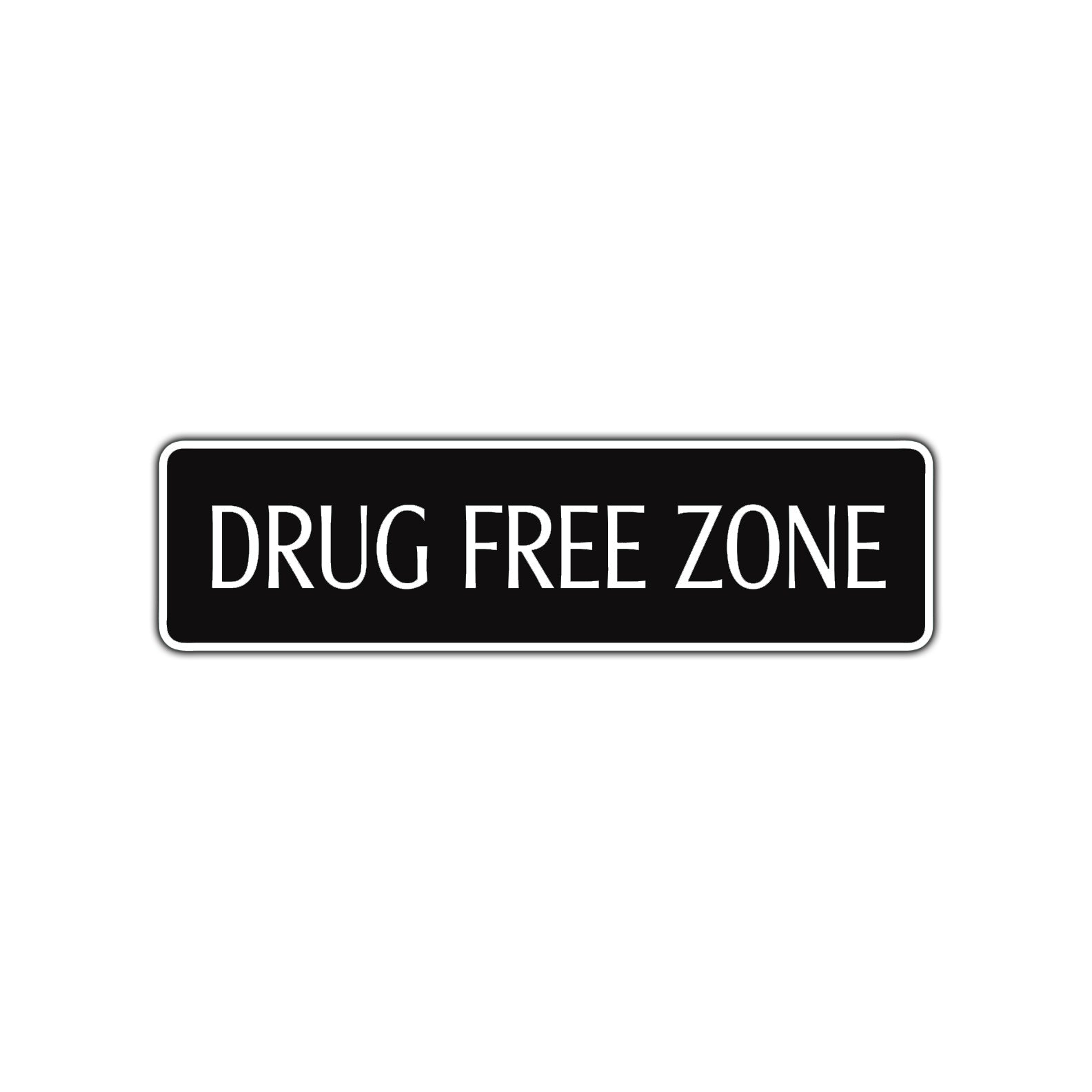 Drug Free Zone Safe Environment Road Aluminum Metal Novelty Street Plate Sign Wall Gift Decor