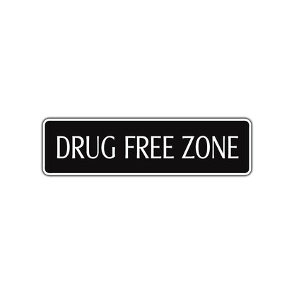 Drug Free Zone Safe Environment Road Aluminum Metal Novelty Street Plate Sign Wall Gift Decor