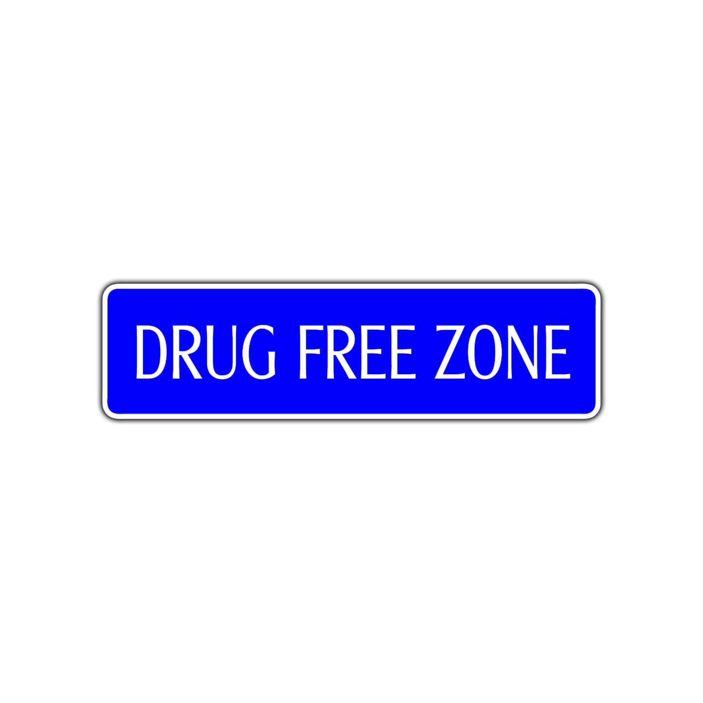 Drug Free Zone Safe Environment Road Aluminum Metal Novelty Street Plate Sign Wall Gift Decor
