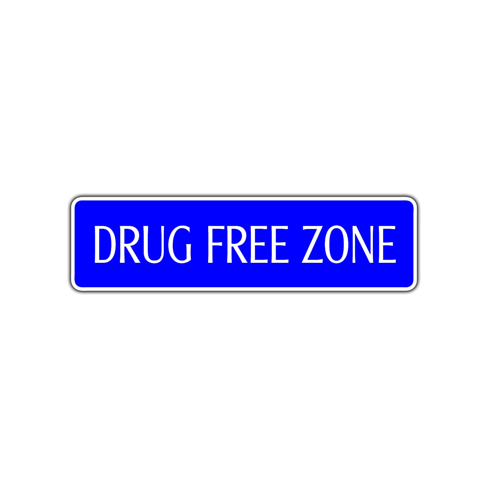 Drug Free Zone Safe Environment Road Aluminum Metal Novelty Street Plate Sign Wall Gift Decor