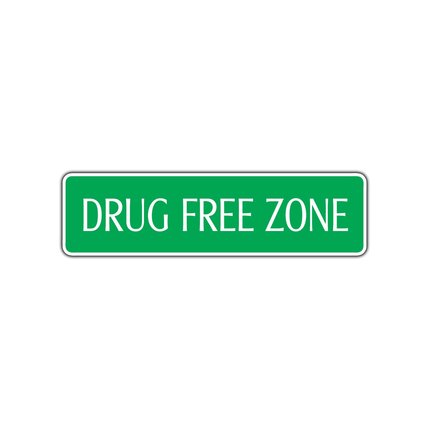 Drug Free Zone Safe Environment Road Aluminum Metal Novelty Street Plate Sign Wall Gift Decor