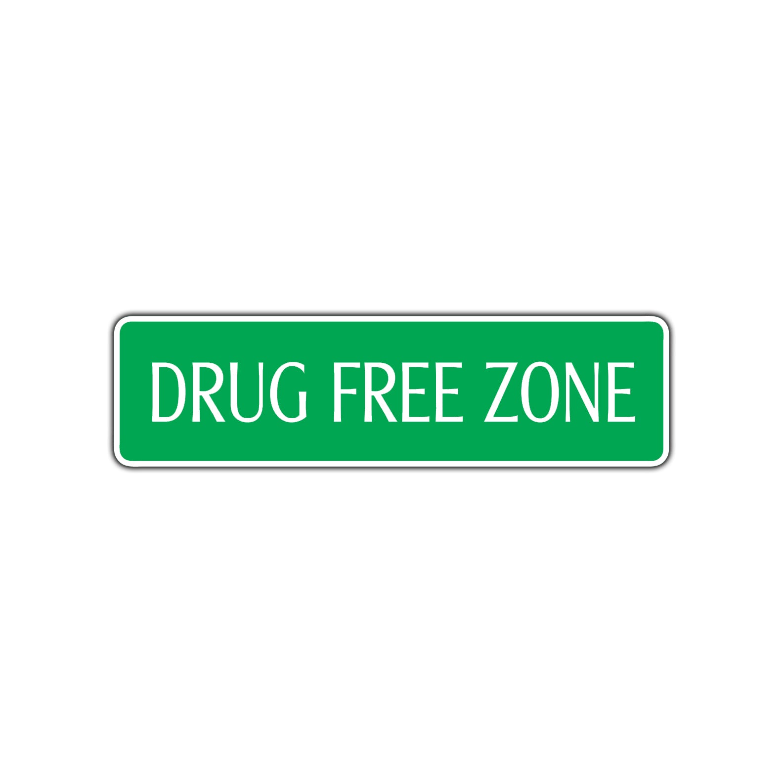 Drug Free Zone Safe Environment Road Aluminum Metal Novelty Street Plate Sign Wall Gift Decor