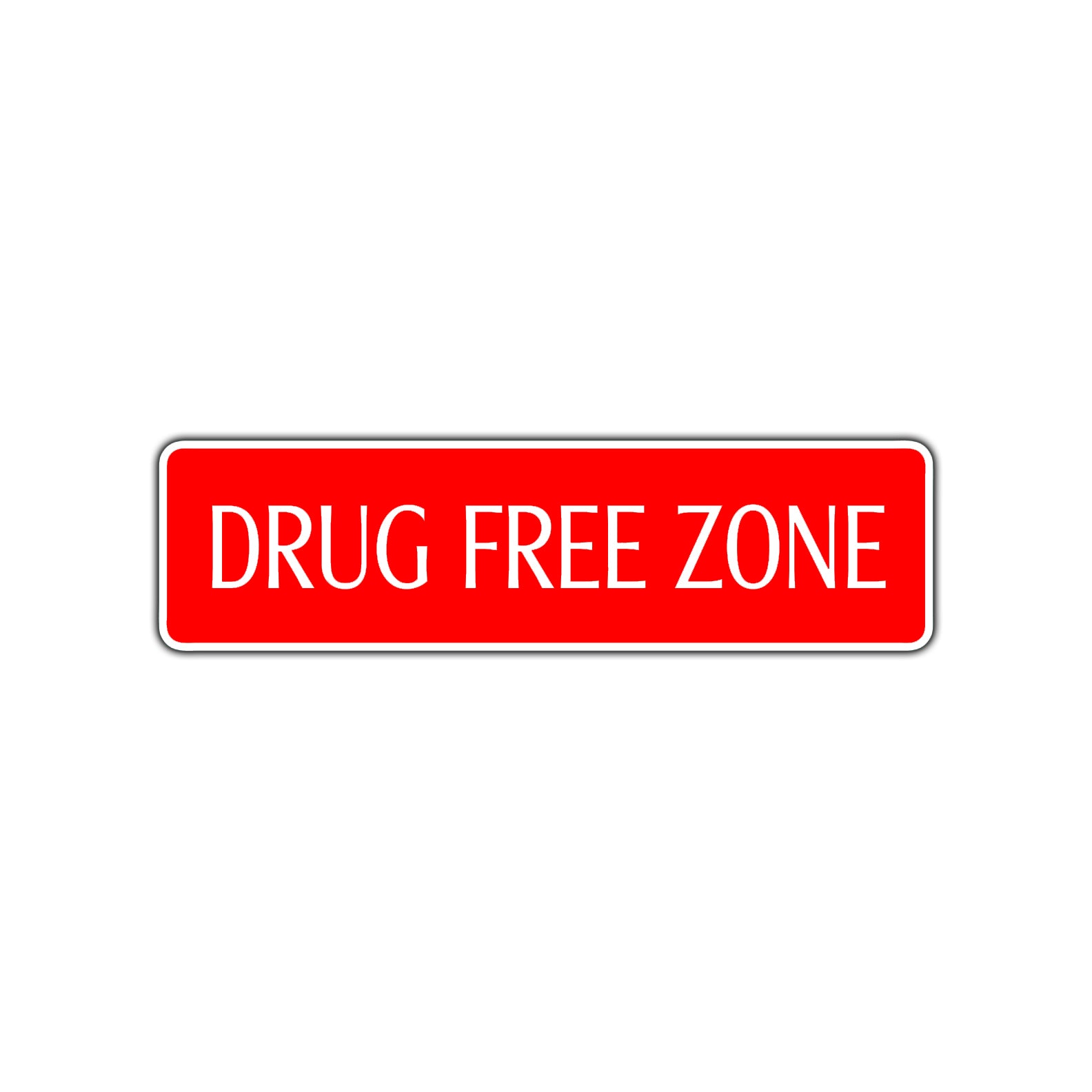 Drug Free Zone Safe Environment Road Aluminum Metal Novelty Street Plate Sign Wall Gift Decor