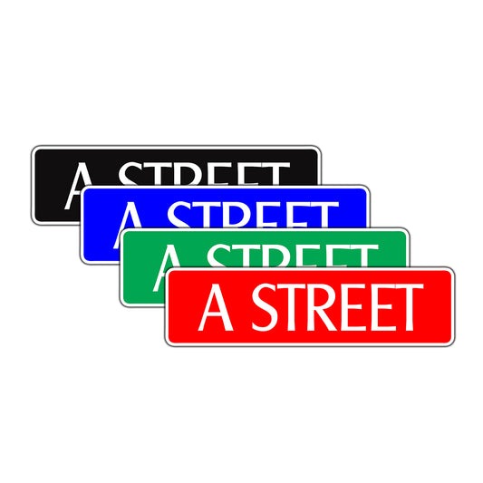A Street Name Letter Road Aluminum Metal Novelty Street Plate Sign Wall Gift Decor