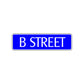 B Street Name Letter Road Aluminum Metal Novelty Street Plate Sign Wall Gift Decor