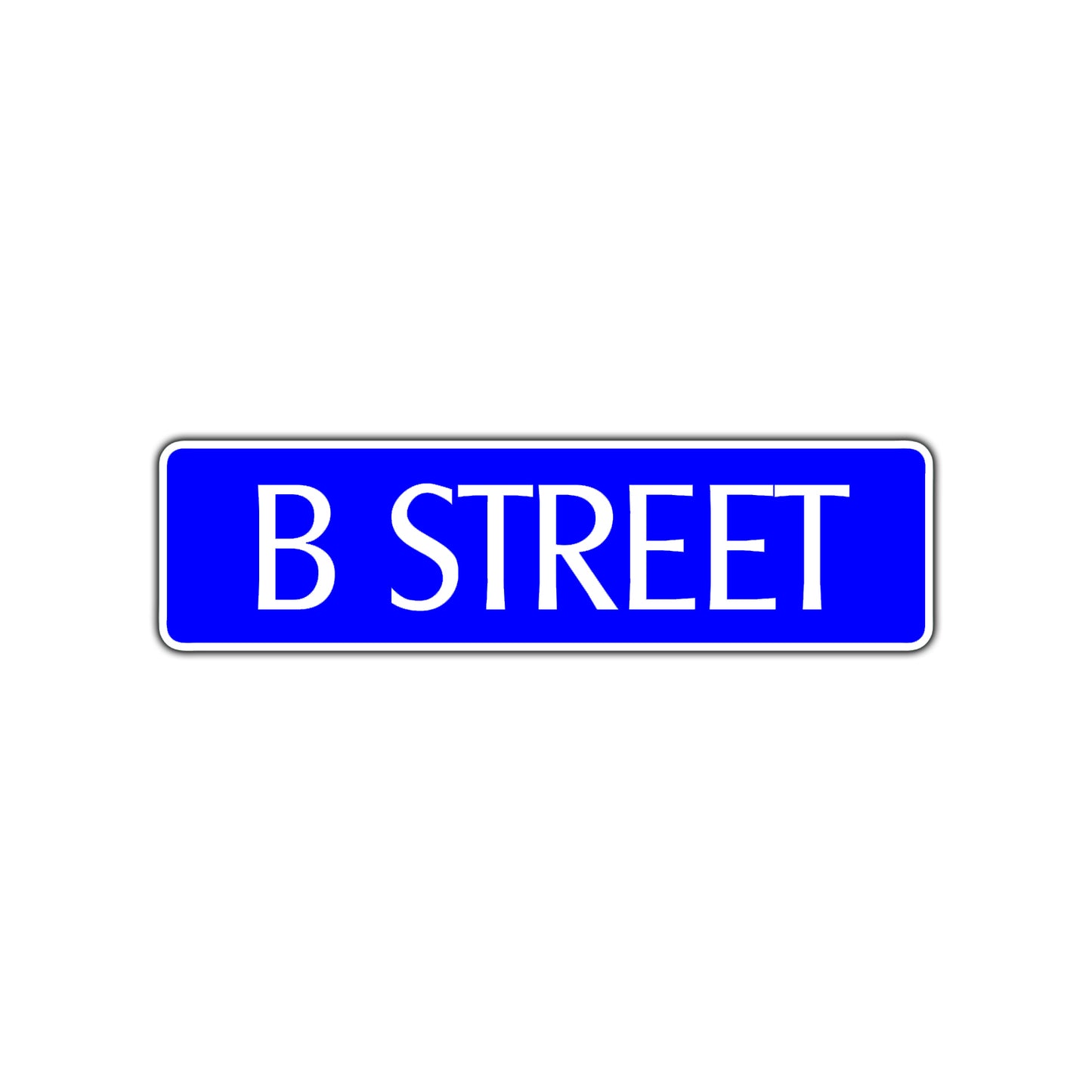 B Street Name Letter Road Aluminum Metal Novelty Street Plate Sign Wall Gift Decor
