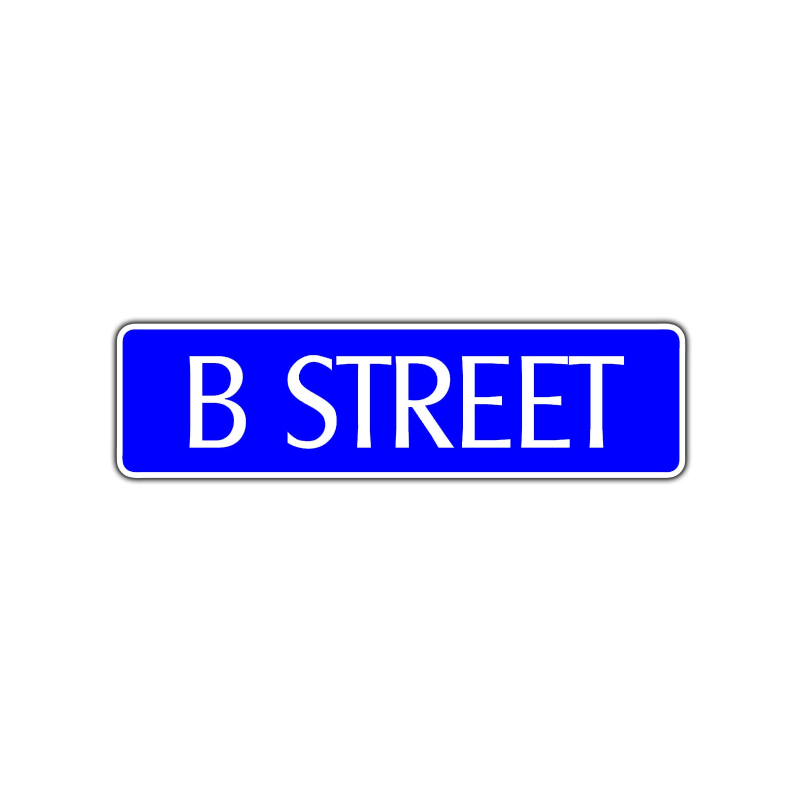 B Street Name Letter Road Aluminum Metal Novelty Street Plate Sign Wall Gift Decor