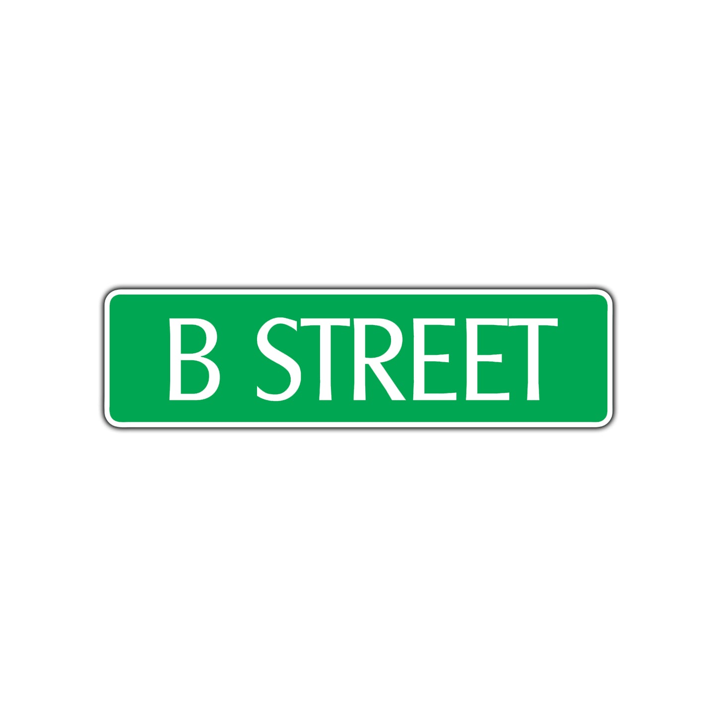 B Street Name Letter Road Aluminum Metal Novelty Street Plate Sign Wall Gift Decor