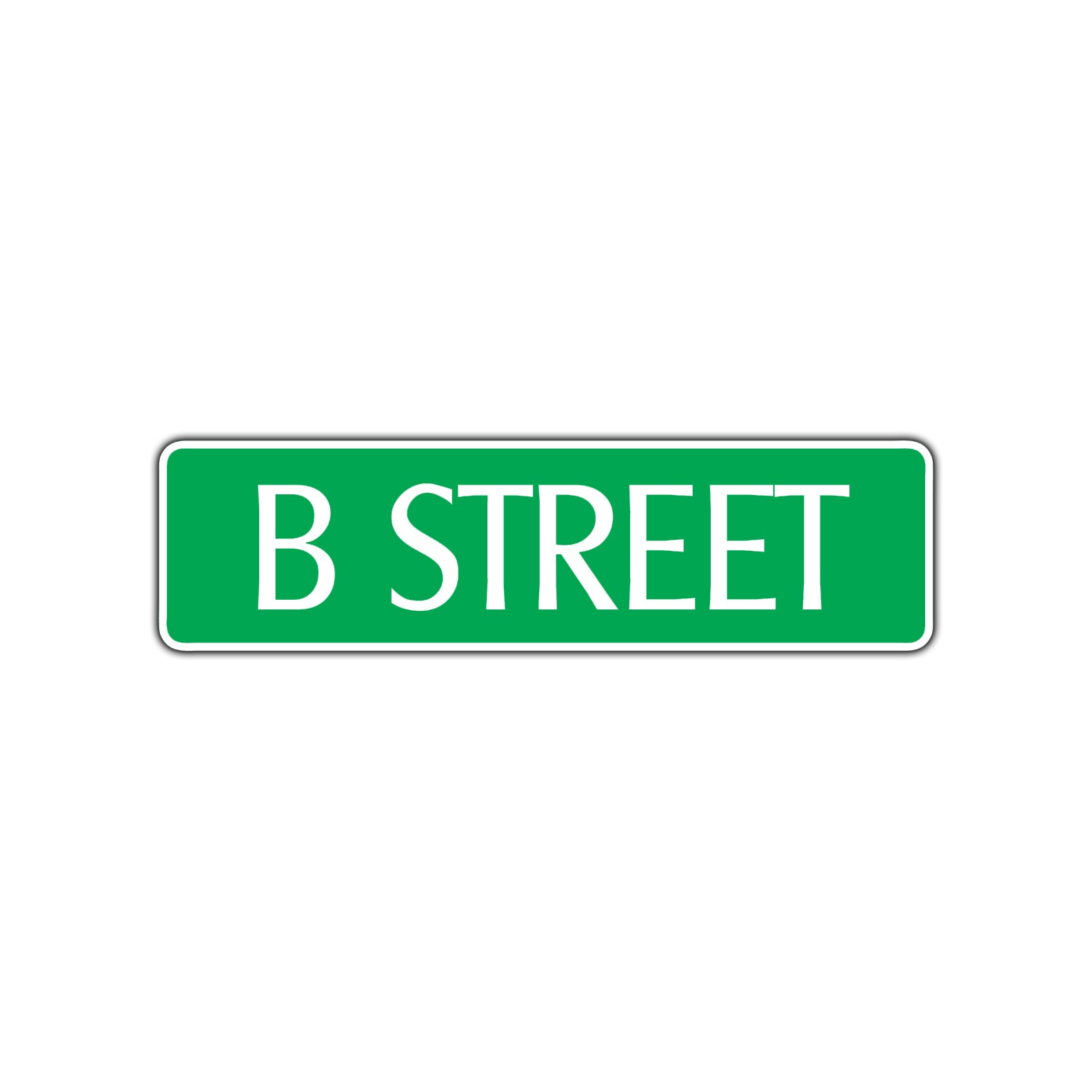 B Street Name Letter Road Aluminum Metal Novelty Street Plate Sign Wall Gift Decor