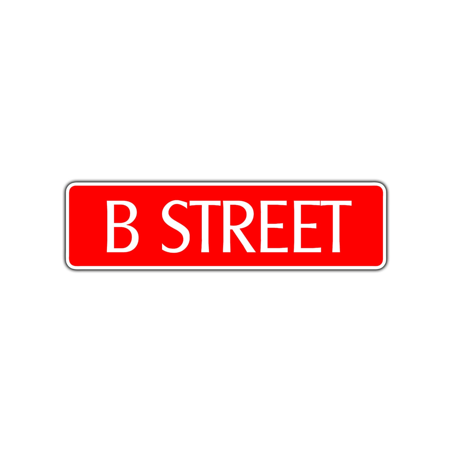 B Street Name Letter Road Aluminum Metal Novelty Street Plate Sign Wall Gift Decor