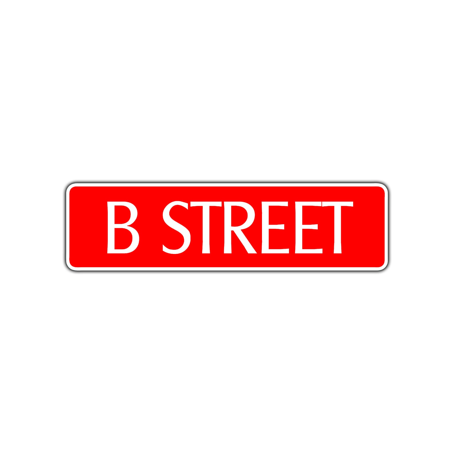 B Street Name Letter Road Aluminum Metal Novelty Street Plate Sign Wall Gift Decor