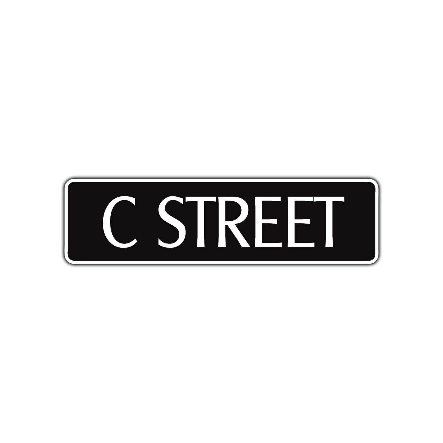 C Street Name Letter Road Aluminum Metal Novelty Street Plate Sign Wall Gift Decor