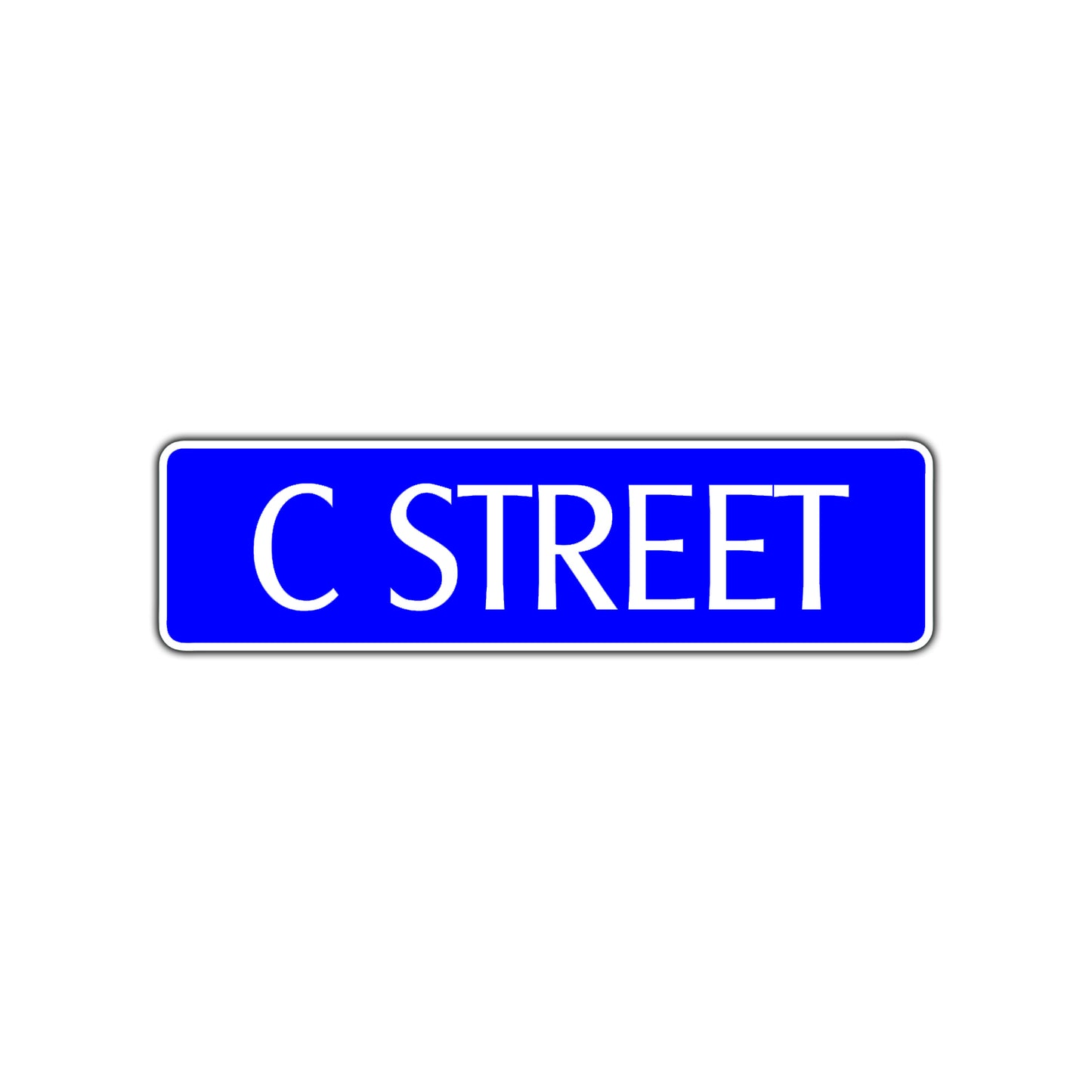 C Street Name Letter Road Aluminum Metal Novelty Street Plate Sign Wall Gift Decor