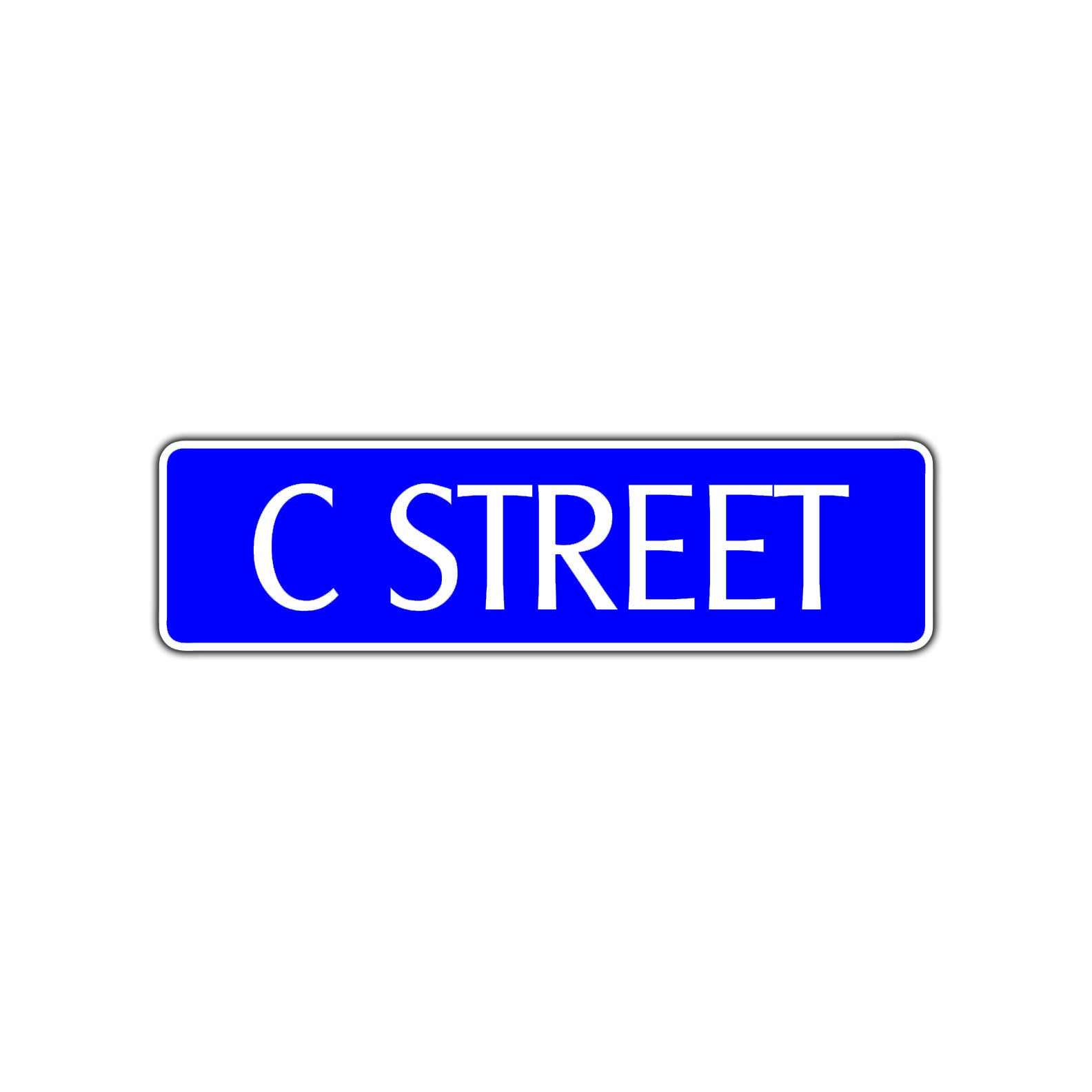C Street Name Letter Road Aluminum Metal Novelty Street Plate Sign Wall Gift Decor