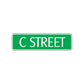 C Street Name Letter Road Aluminum Metal Novelty Street Plate Sign Wall Gift Decor