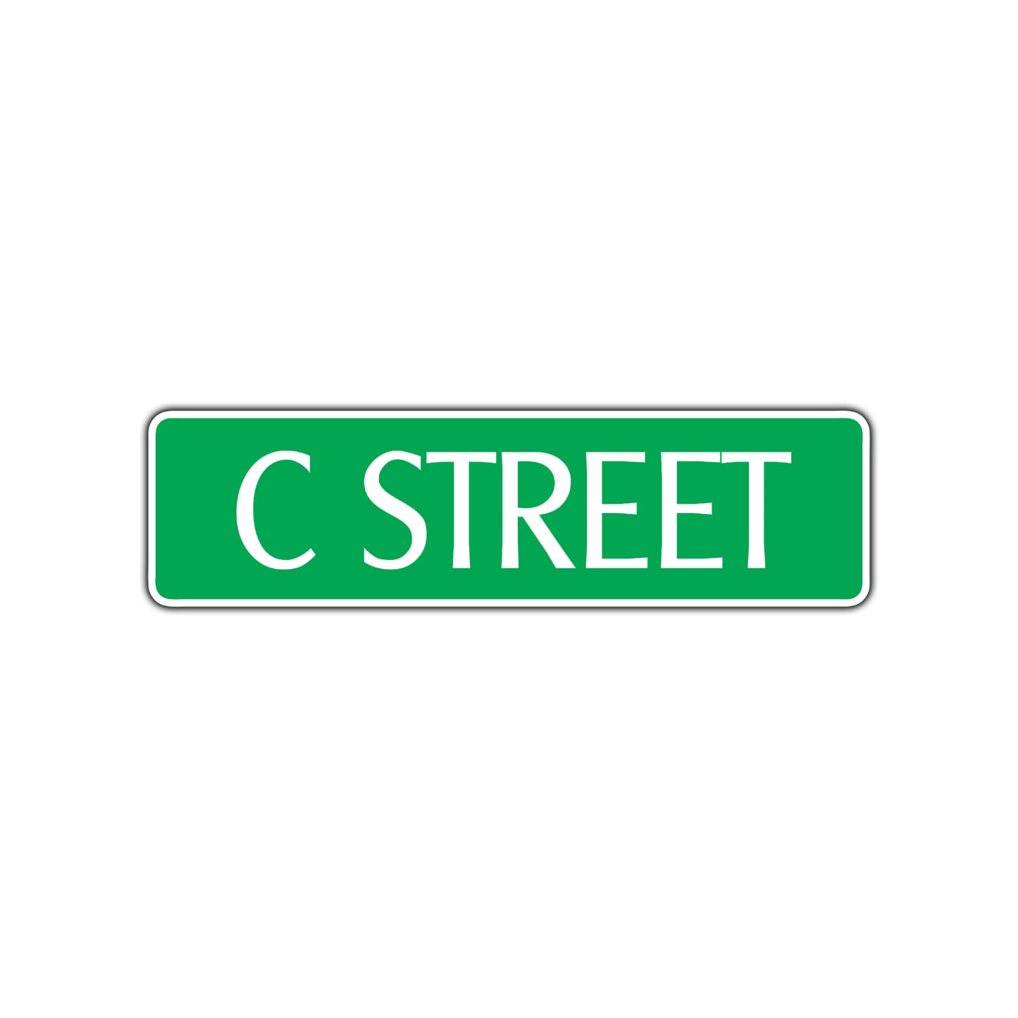 C Street Name Letter Road Aluminum Metal Novelty Street Plate Sign Wall Gift Decor
