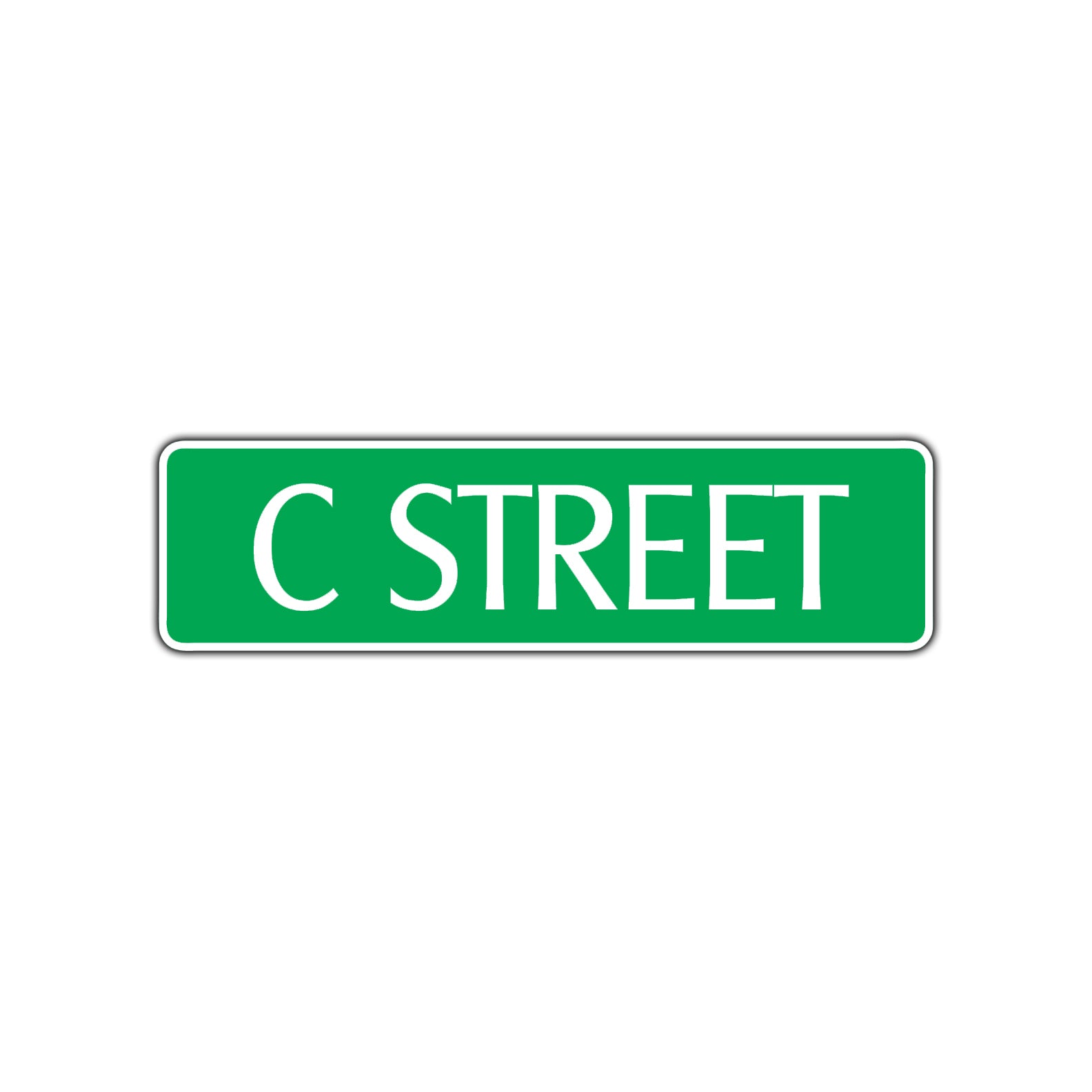 C Street Name Letter Road Aluminum Metal Novelty Street Plate Sign Wall Gift Decor