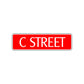 C Street Name Letter Road Aluminum Metal Novelty Street Plate Sign Wall Gift Decor