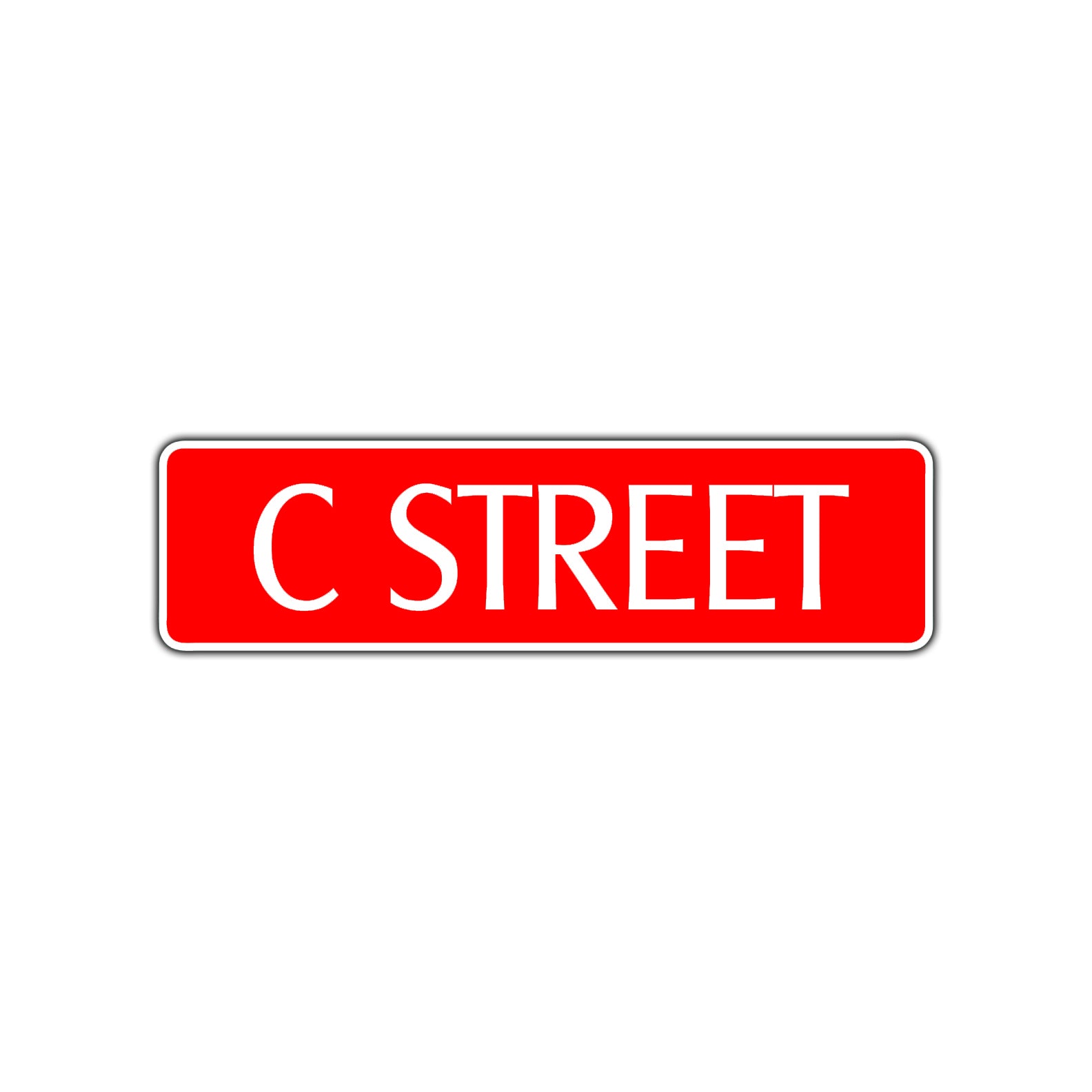 C Street Name Letter Road Aluminum Metal Novelty Street Plate Sign Wall Gift Decor