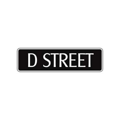 D Street Name Letter Road Aluminum Metal Novelty Street Plate Sign Wall Gift Decor