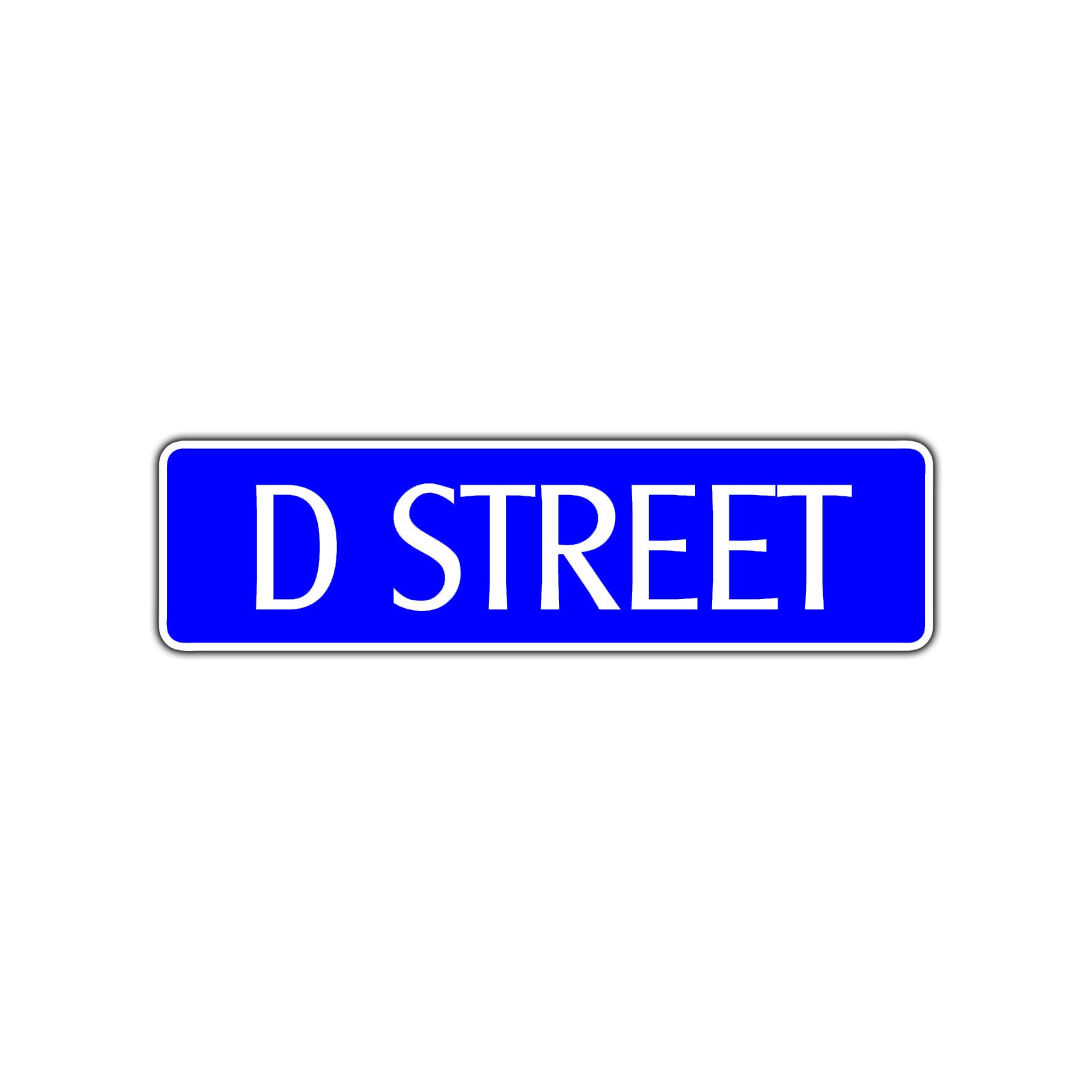 D Street Name Letter Road Aluminum Metal Novelty Street Plate Sign Wall Gift Decor
