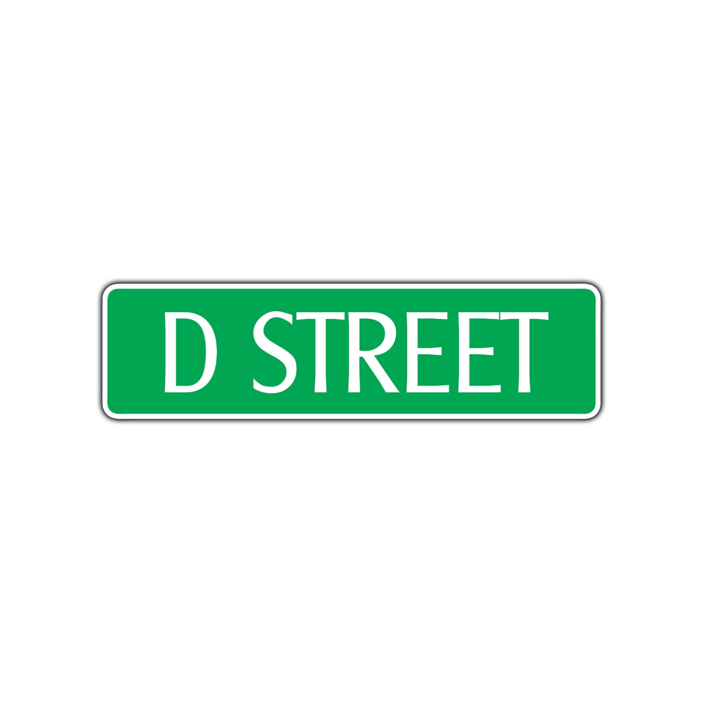 D Street Name Letter Road Aluminum Metal Novelty Street Plate Sign Wall Gift Decor