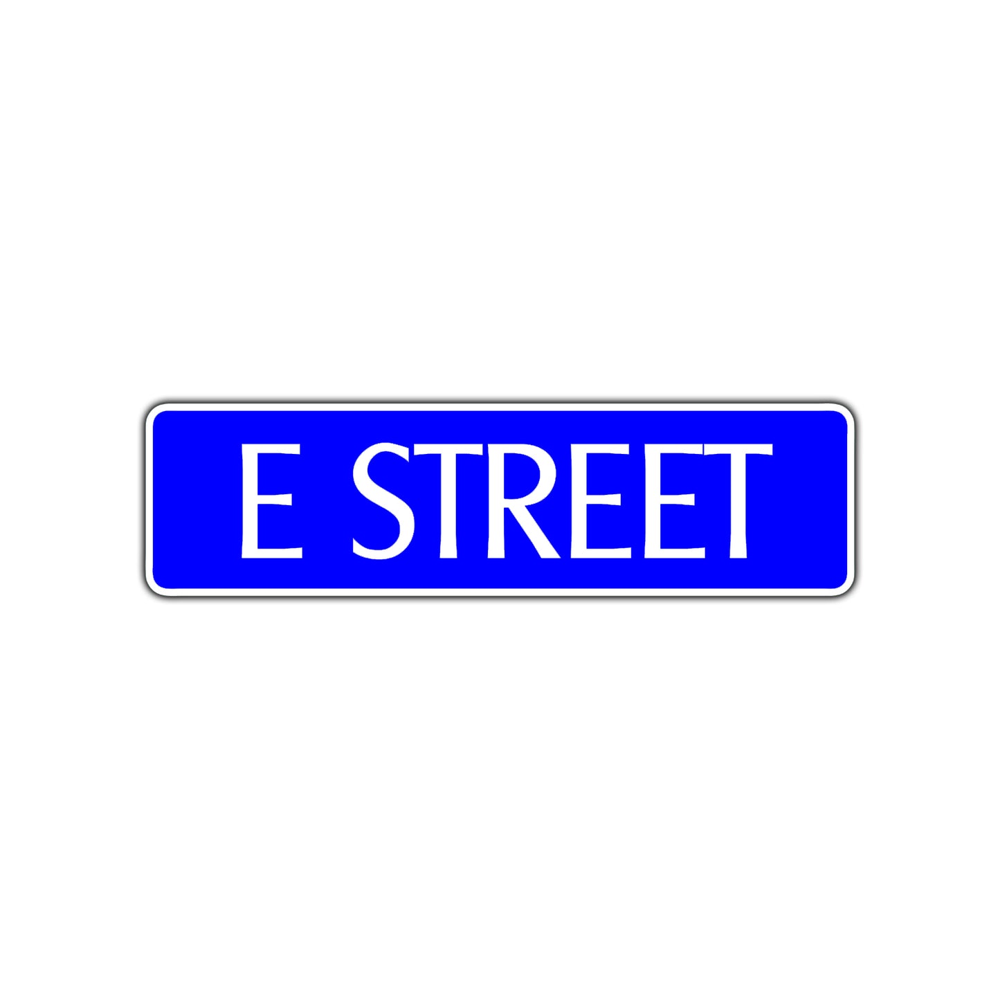 E Street Name Letter Road Aluminum Metal Novelty Street Plate Sign Wall Gift Decor