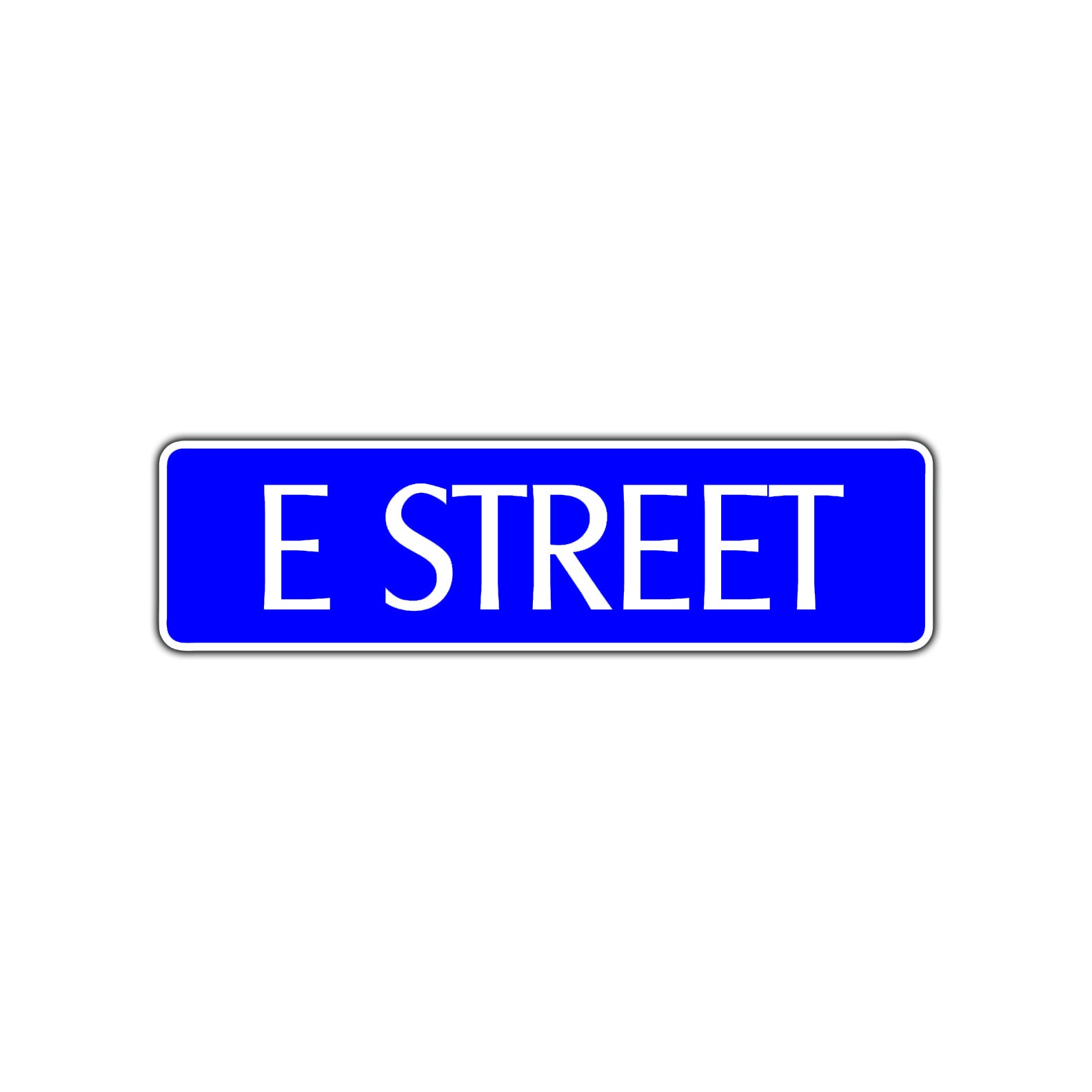 E Street Name Letter Road Aluminum Metal Novelty Street Plate Sign Wall Gift Decor