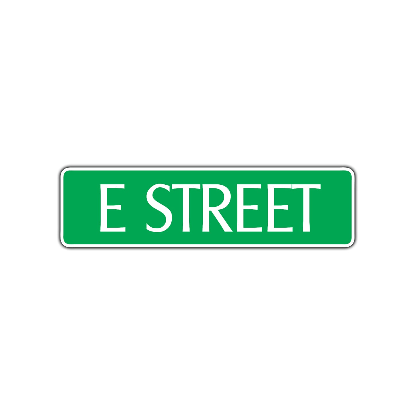 E Street Name Letter Road Aluminum Metal Novelty Street Plate Sign Wall Gift Decor