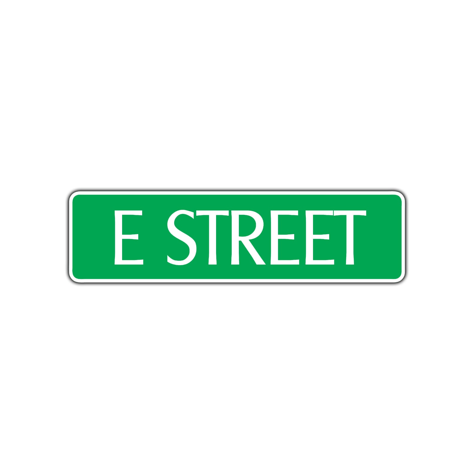 E Street Name Letter Road Aluminum Metal Novelty Street Plate Sign Wall Gift Decor