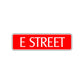 E Street Name Letter Road Aluminum Metal Novelty Street Plate Sign Wall Gift Decor