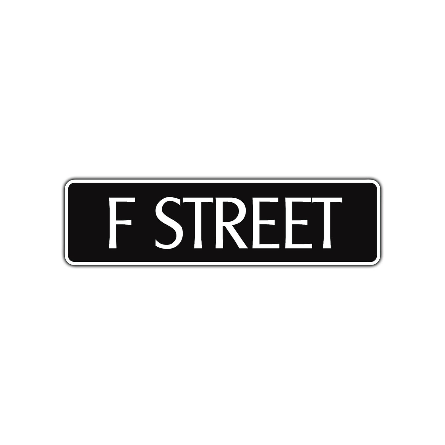 F Street Name Letter Road Aluminum Metal Novelty Street Plate Sign Wall Gift Decor