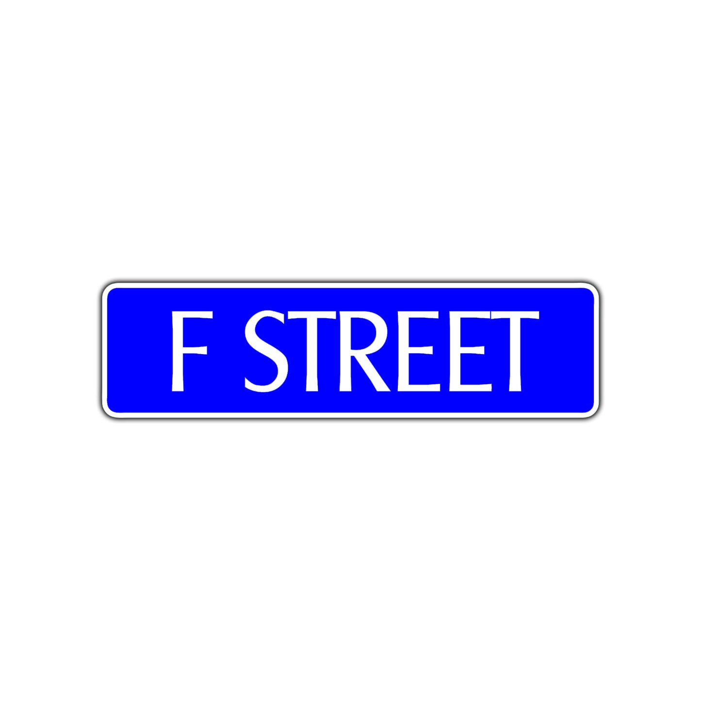 F Street Name Letter Road Aluminum Metal Novelty Street Plate Sign Wall Gift Decor
