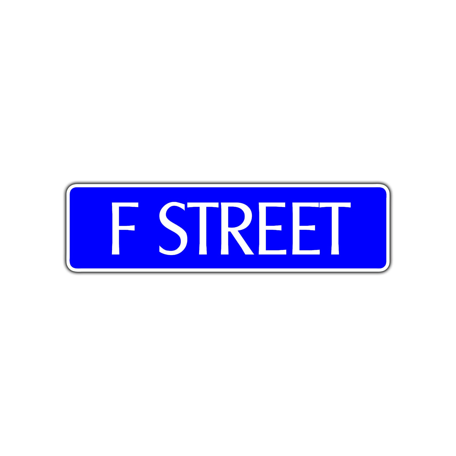 F Street Name Letter Road Aluminum Metal Novelty Street Plate Sign Wall Gift Decor